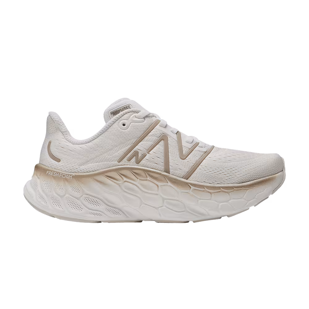 New Balance Women's Fresh Foam X More v4 Wide White Gold Metallic