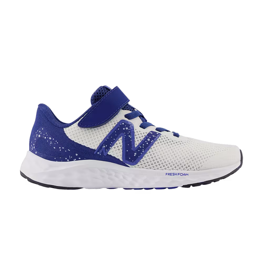 New Balance Fresh Foam Arishi v4 Bungee Lace Little Kid White Marine Blue