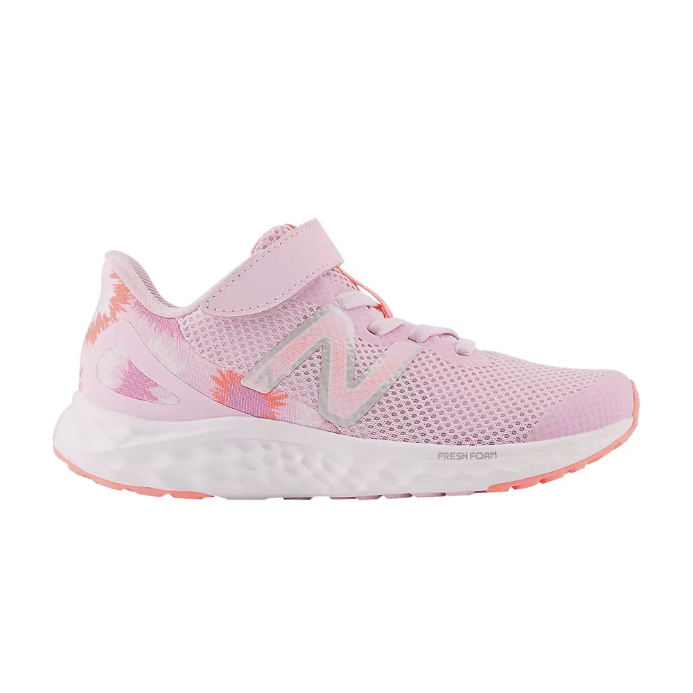 New Balance Fresh Foam Arishi v4 Bungee Lace Top Strap Little Kid Wide Raspberry Tie-Dye