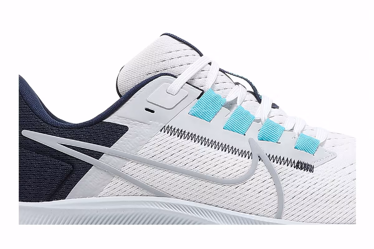 Nike Air Zoom Pegasus 38 White Midnight Navy, view 3