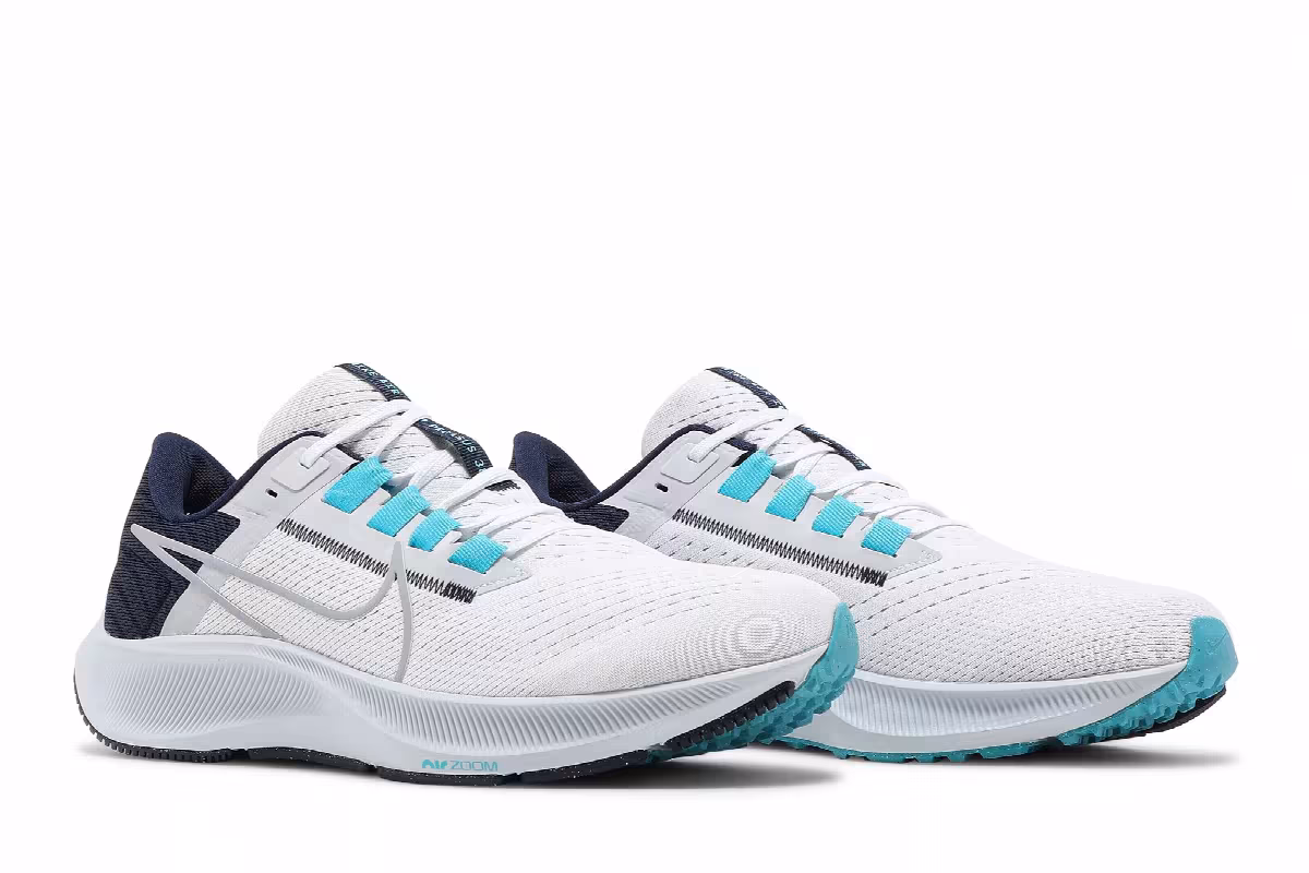 Nike Air Zoom Pegasus 38 White Midnight Navy, view 9