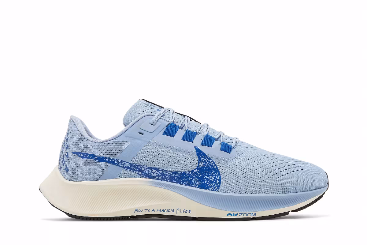Nathan Bell x Nike Air Zoom Pegasus 38 A.I.R. Run To A Magical Place - Aluminum, view 2