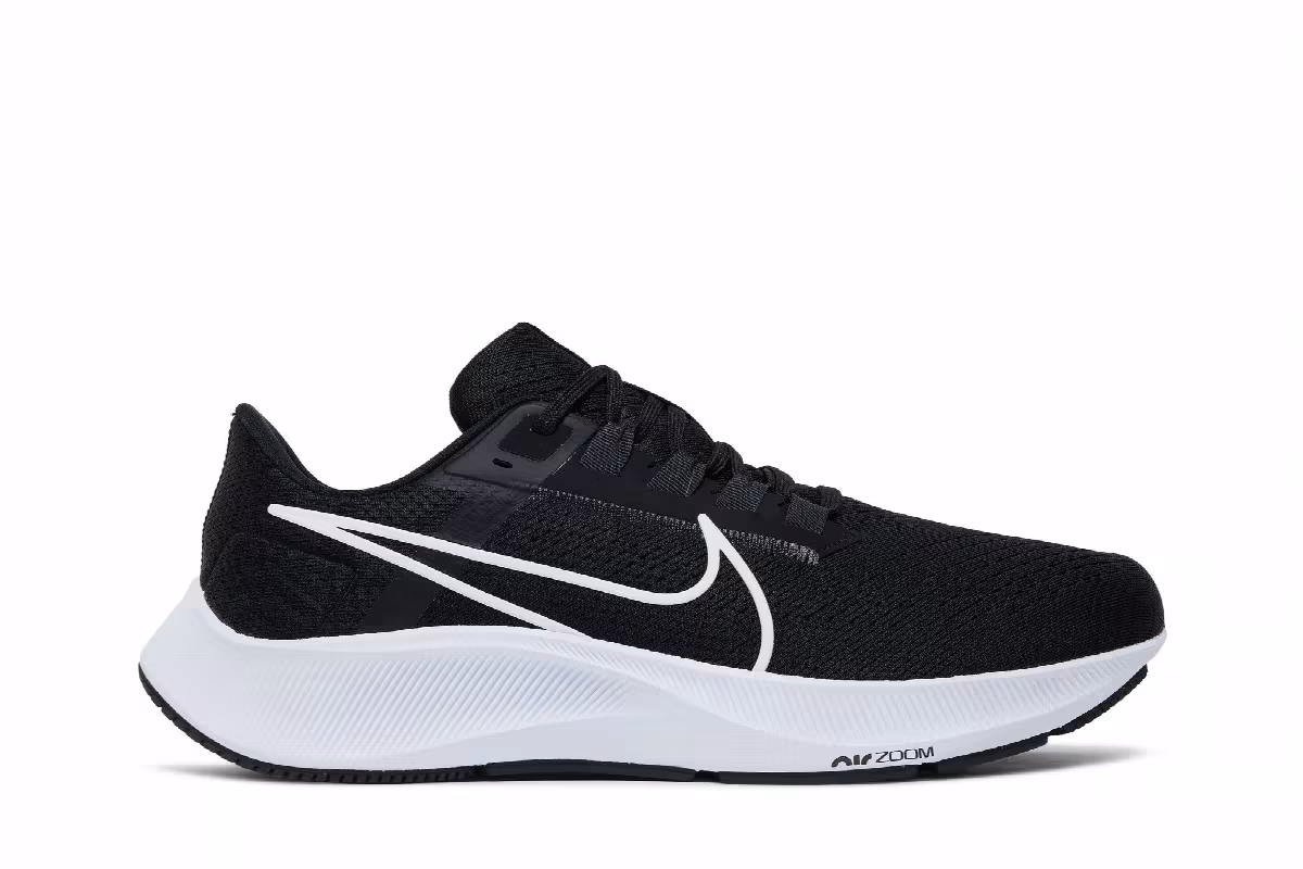 Nike Air Zoom Pegasus 38 Extra Wide Black White, view 2