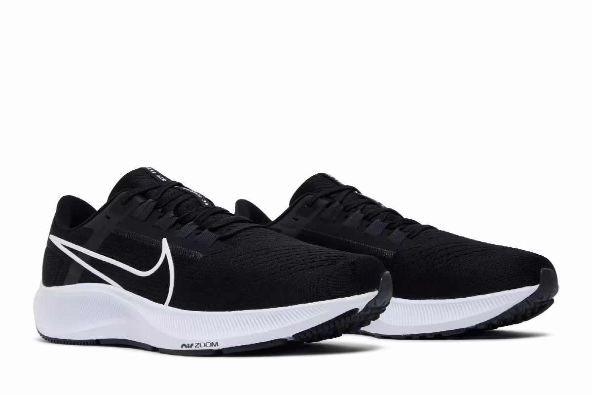 Nike Air Zoom Pegasus 38 Extra Wide Black White, view 9