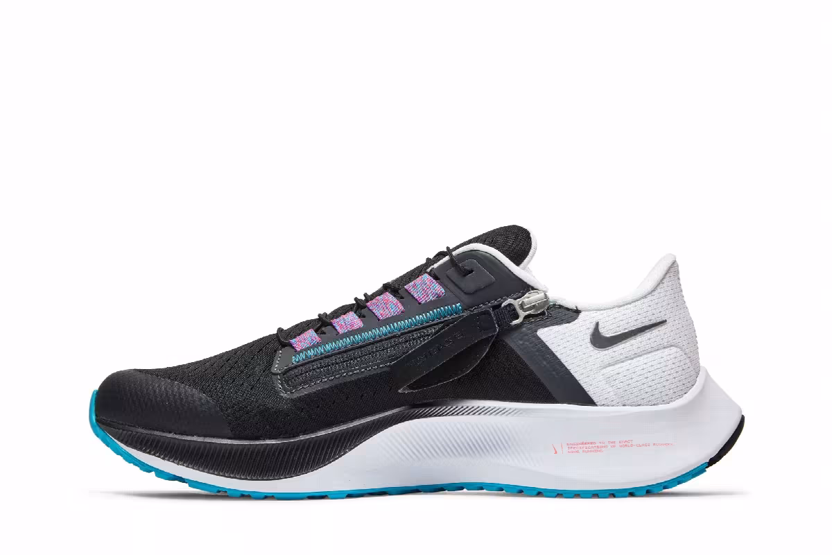 Nike Air Zoom Pegasus 38 FlyEase Black Metallic Silver, view 4