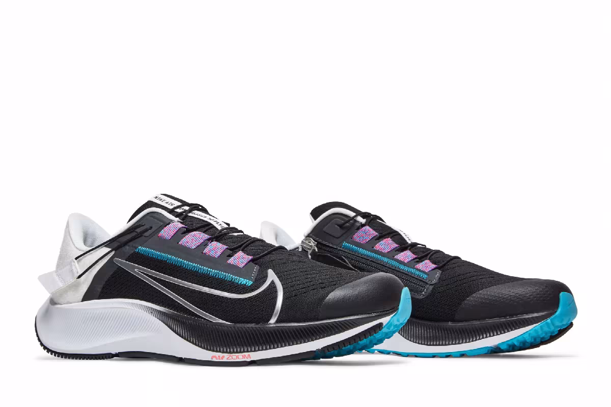 Nike Air Zoom Pegasus 38 FlyEase Black Metallic Silver, view 9