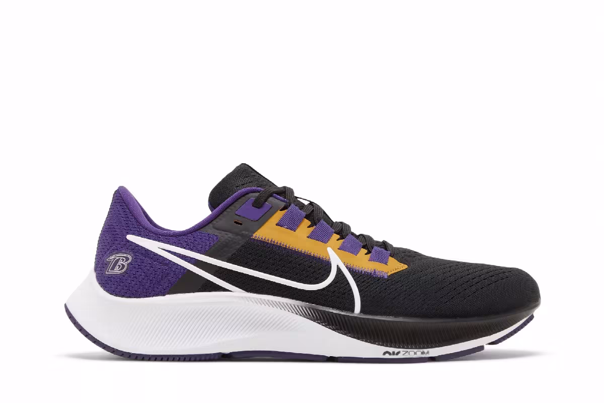 NFL x Nike Air Zoom Pegasus 38 Baltimore Ravens, view 2