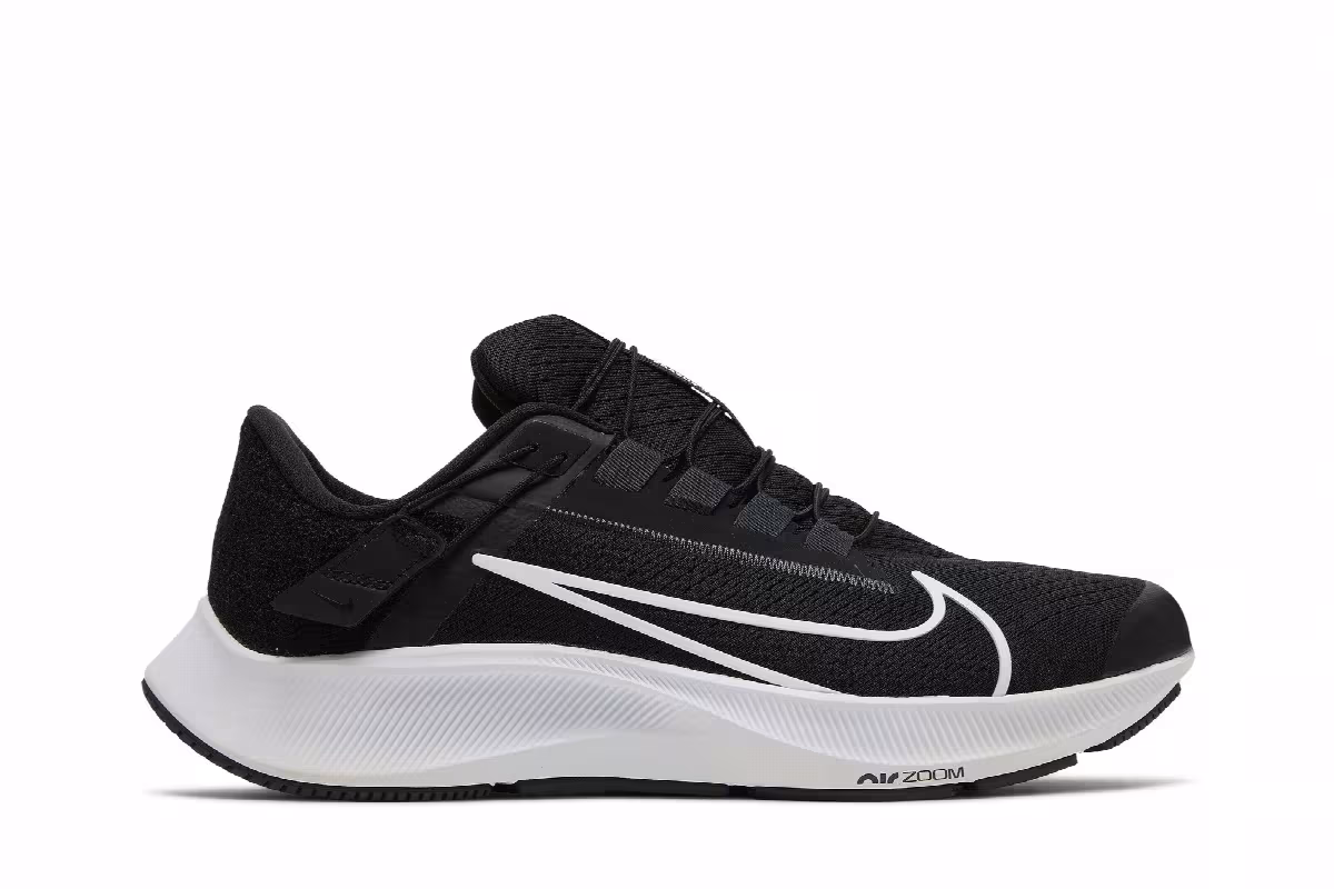 Nike Air Zoom Pegasus 38 FlyEase Extra Wide Black White, view 2