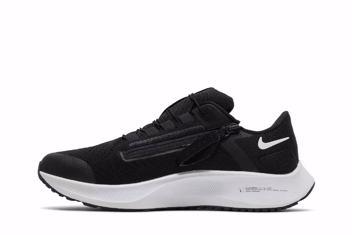 Nike Air Zoom Pegasus 38 FlyEase Extra Wide Black White, view 4