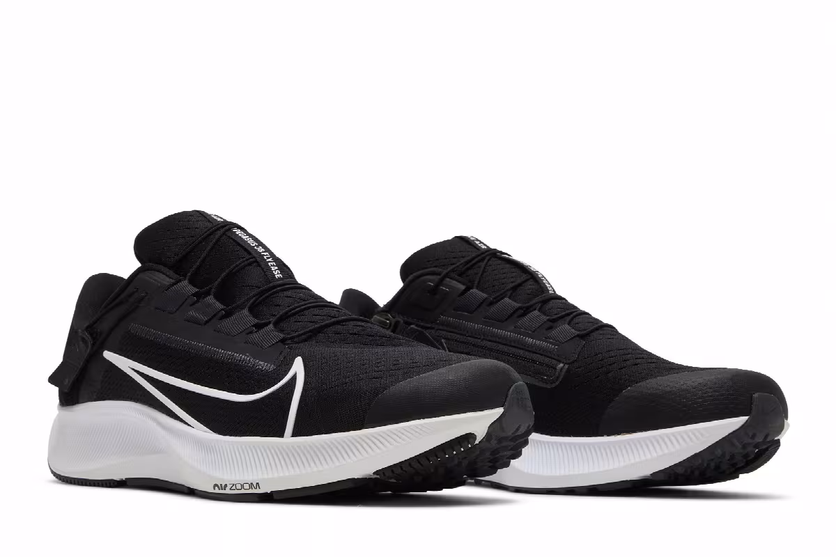 Nike Air Zoom Pegasus 38 FlyEase Extra Wide Black White, view 9