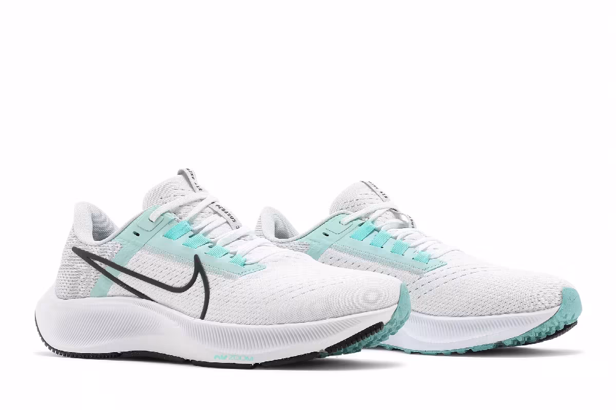 Nike Women's Air Zoom Pegasus 38 White Aurora Green, view 9
