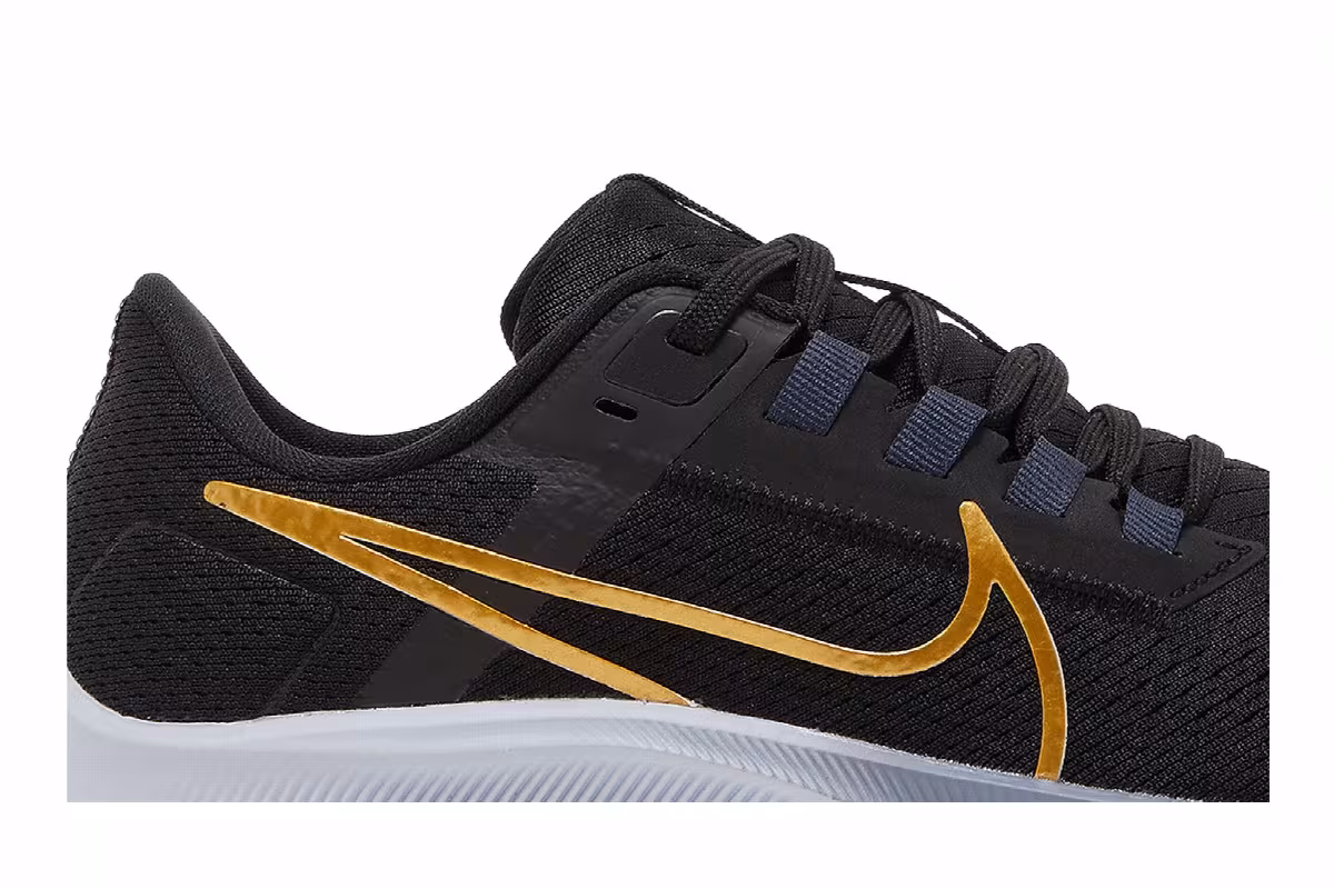 Nike Women's Air Zoom Pegasus 38 Black Metallic Gold Coin, view 3
