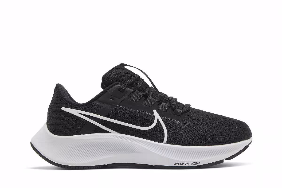 Nike Women's Air Zoom Pegasus 38 Black White, view 2
