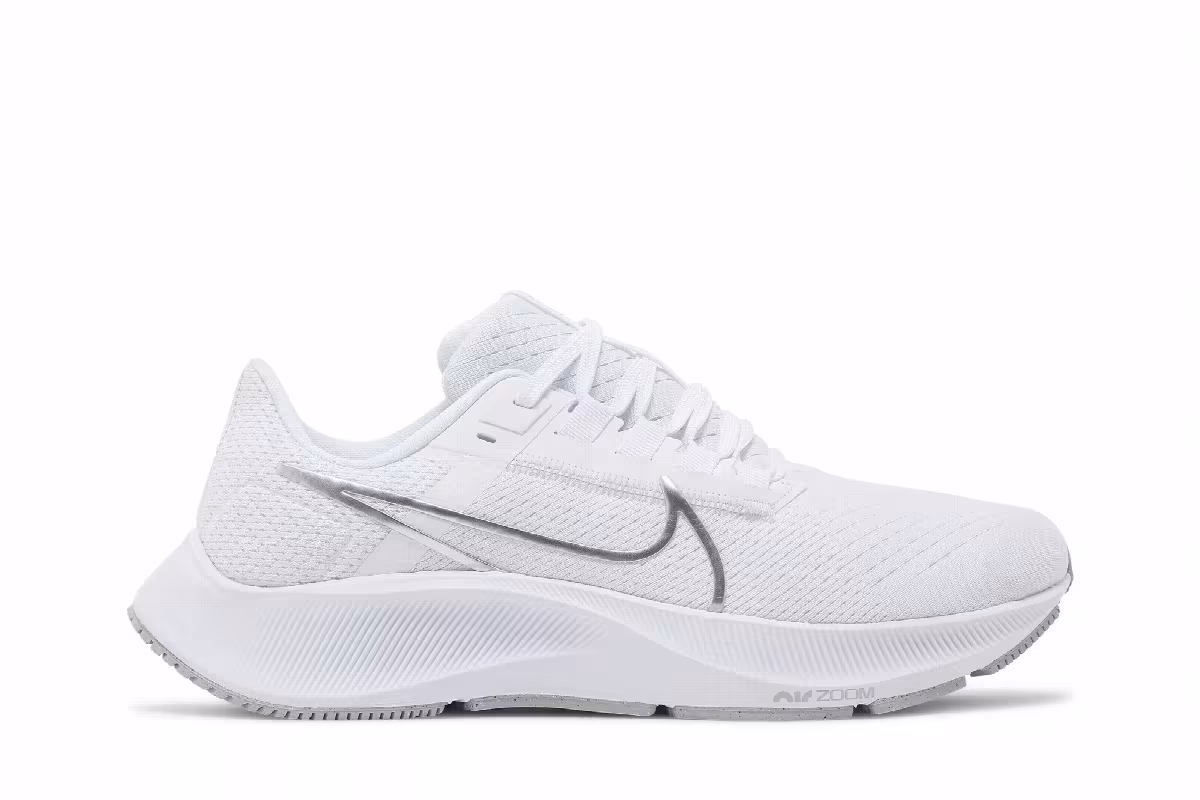 Nike Women's Air Zoom Pegasus 38 White Metallic Silver, view 2
