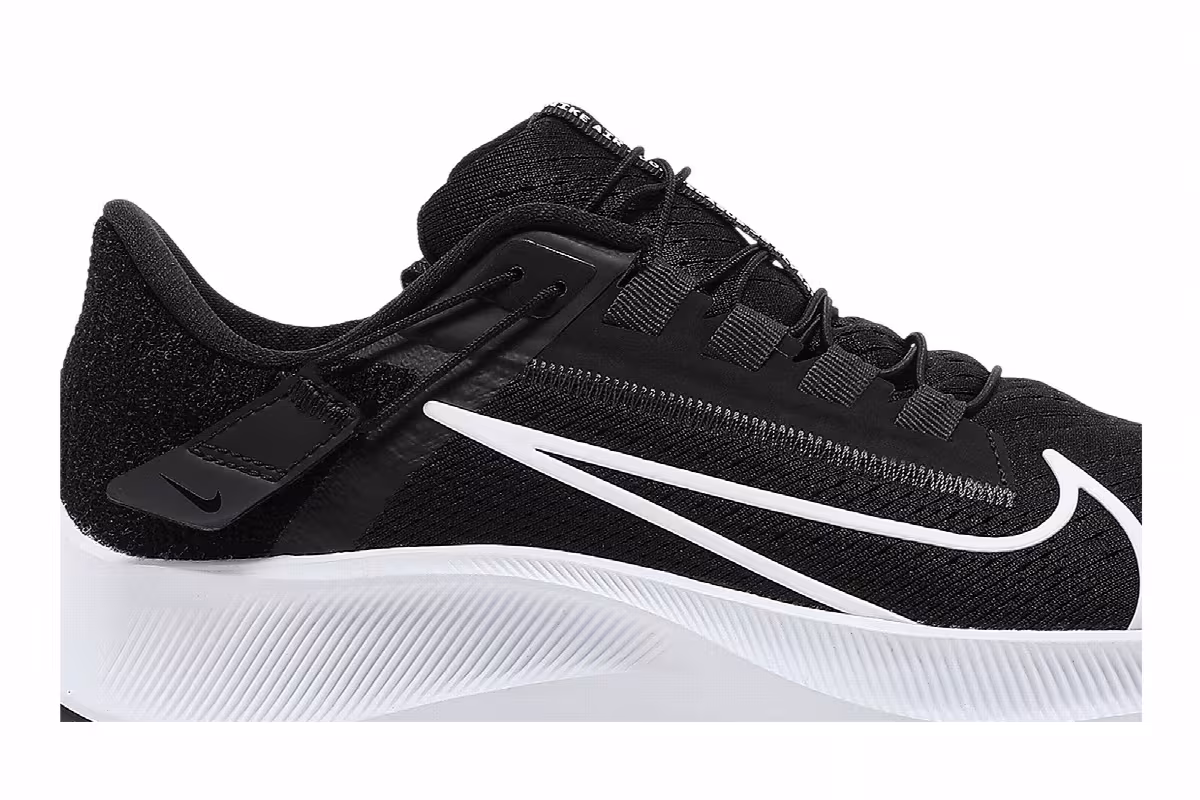 Nike Women's Air Zoom Pegasus 38 FlyEase Black White, view 3