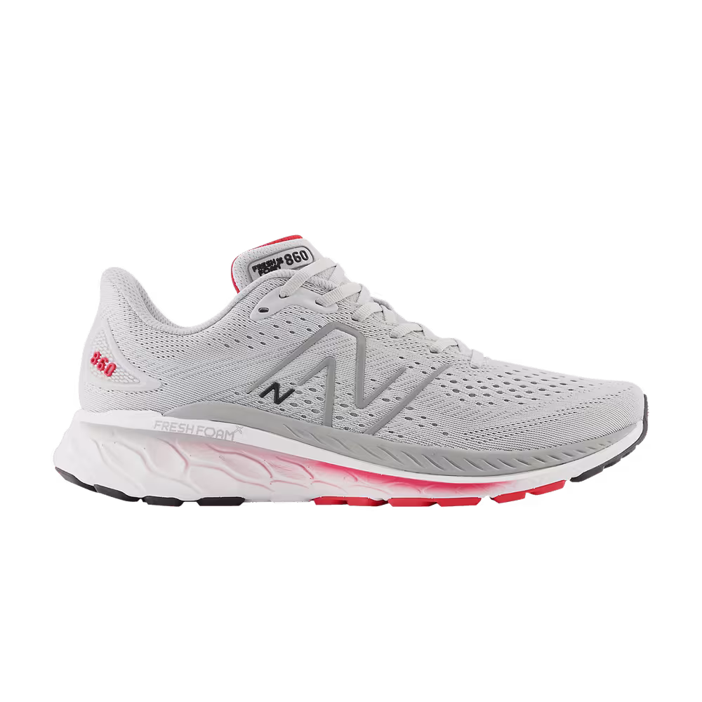 New Balance Fresh Foam X 860v13 2E Wide Light Aluminum True Red
