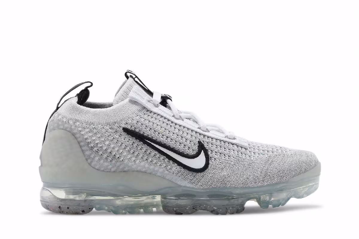 Nike Air VaporMax 2021 Flyknit GS White Metallic Silver, view 2