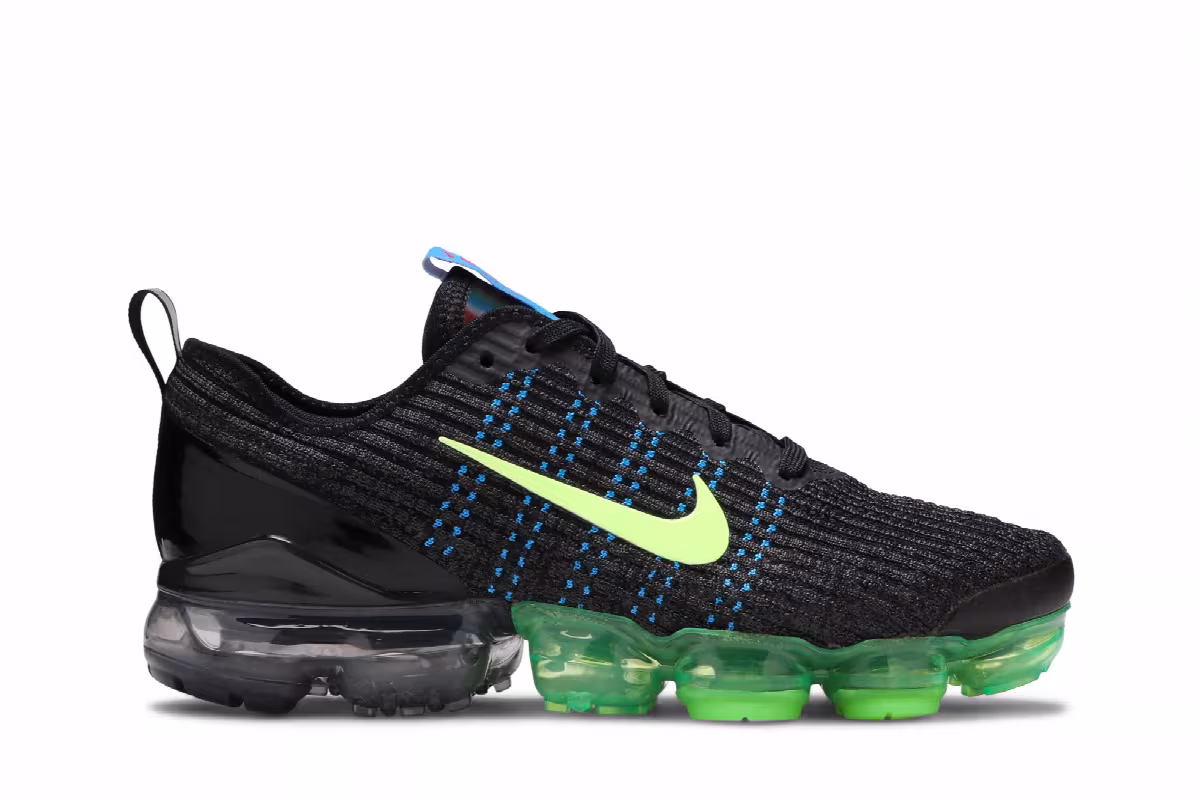 Nike Air VaporMax Flyknit 3 GS Black Ghost Green, view 2
