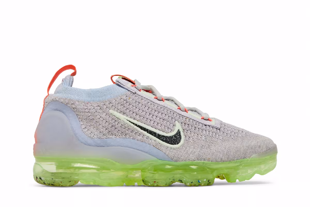 Nike Women's Air VaporMax 2021 Flyknit Light Bone Lime Ice, view 2