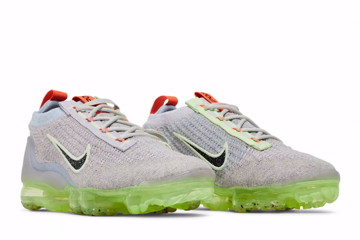Nike Women's Air VaporMax 2021 Flyknit Light Bone Lime Ice, view 9