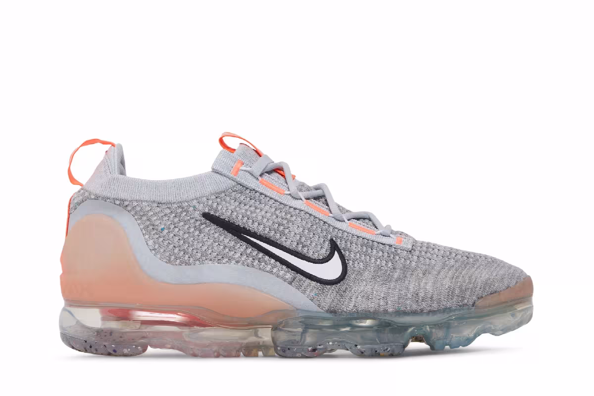 Nike Air VaporMax 2021 Flyknit Grey Fog Bright Mango, view 2
