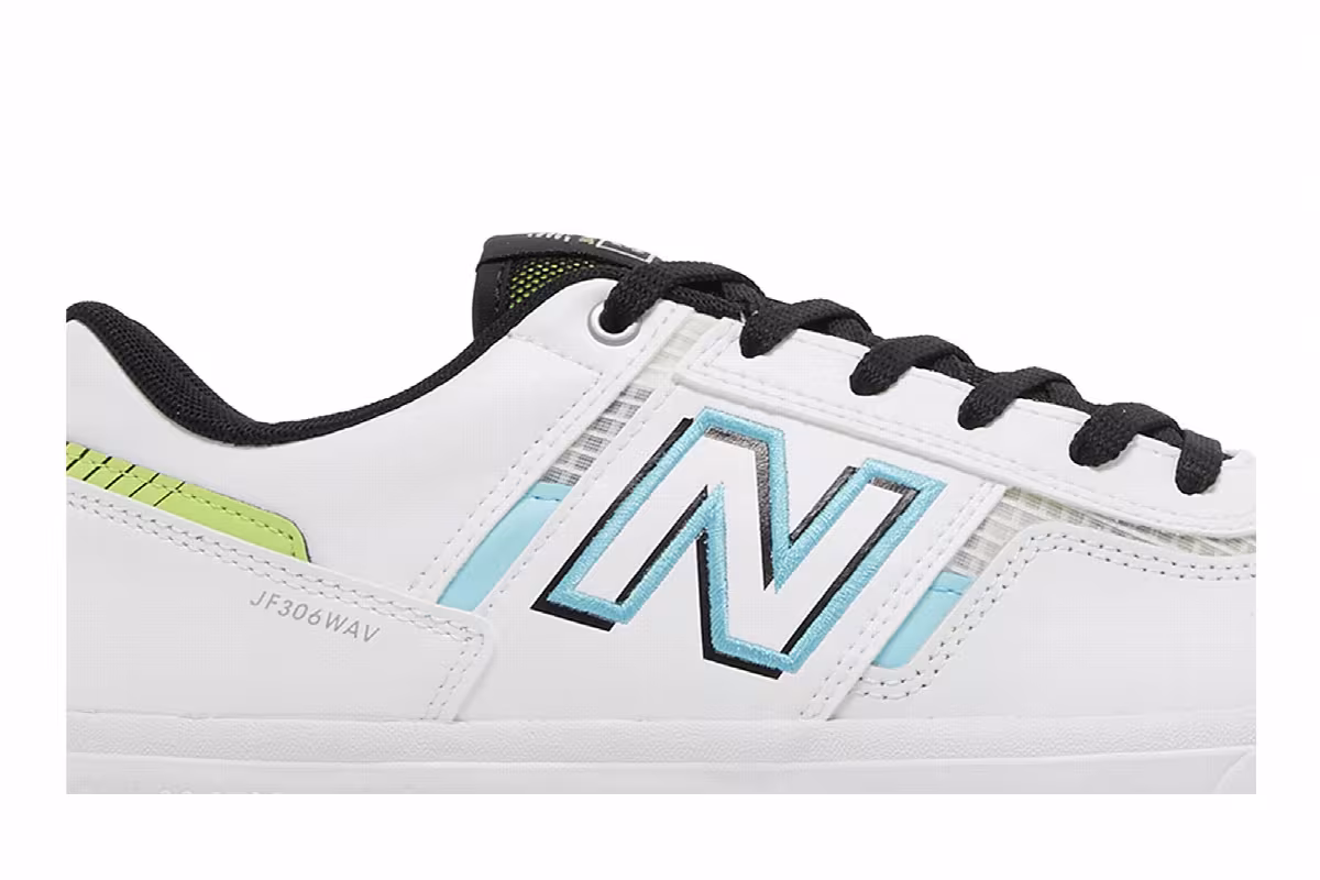 Jamie Foy x New Balance Numeric 306 White Aqua Sky, view 3