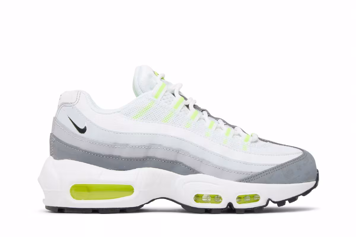 Nike Air Max 95 Recraft GS Logos Pack - White Neon, view 2