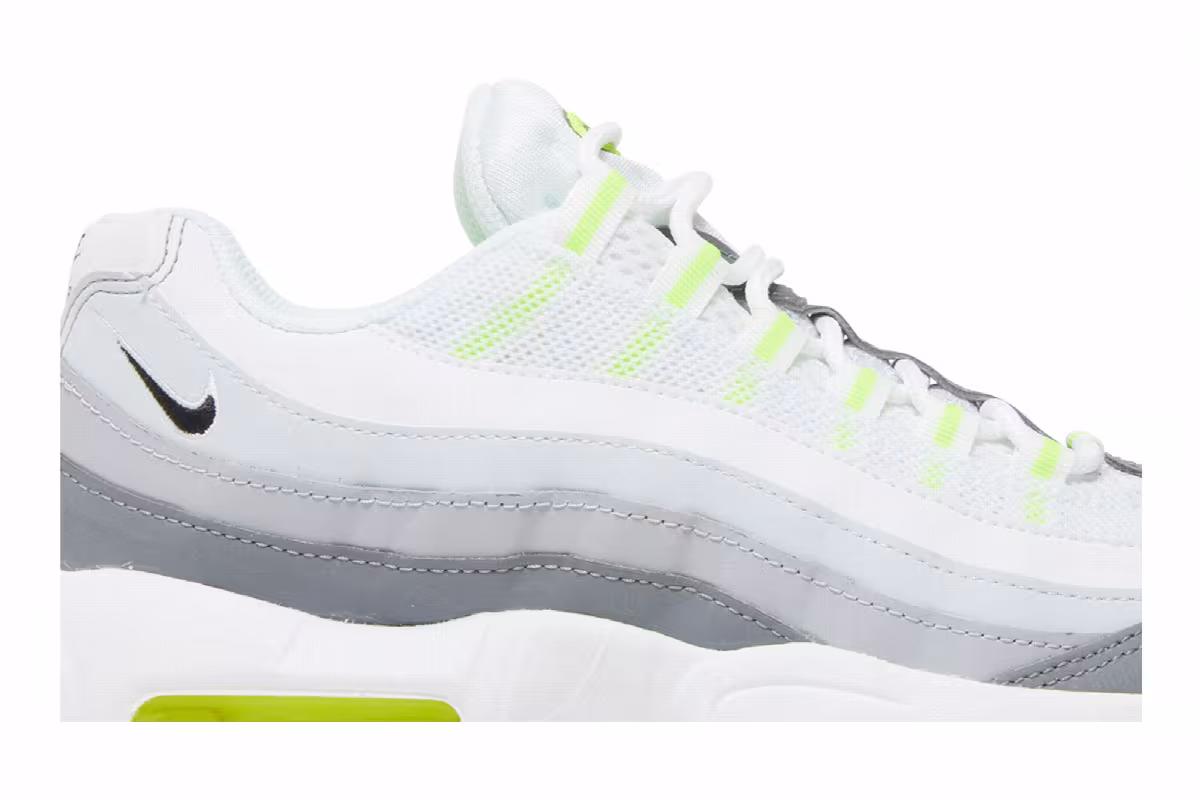Nike Air Max 95 Recraft GS Logos Pack - White Neon, view 3