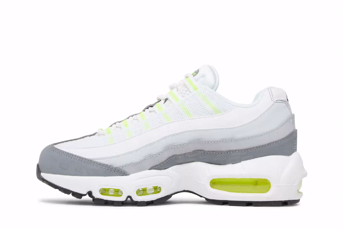 Nike Air Max 95 Recraft GS Logos Pack - White Neon, view 4