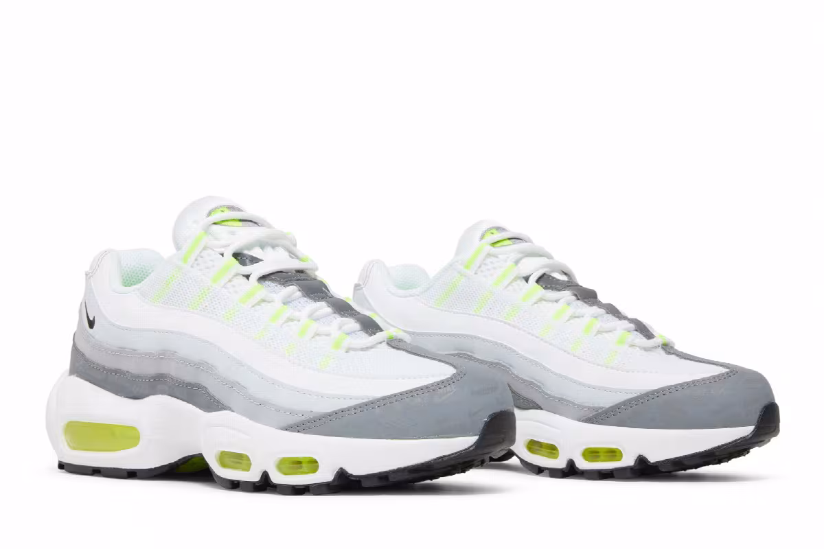 Nike Air Max 95 Recraft GS Logos Pack - White Neon, view 9