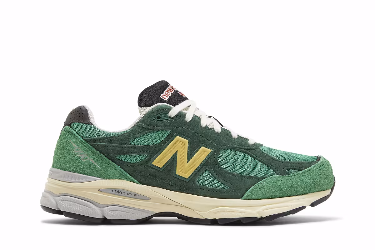 Teddy Santis x New Balance 990v3 Made in USA Green Gold, view 2