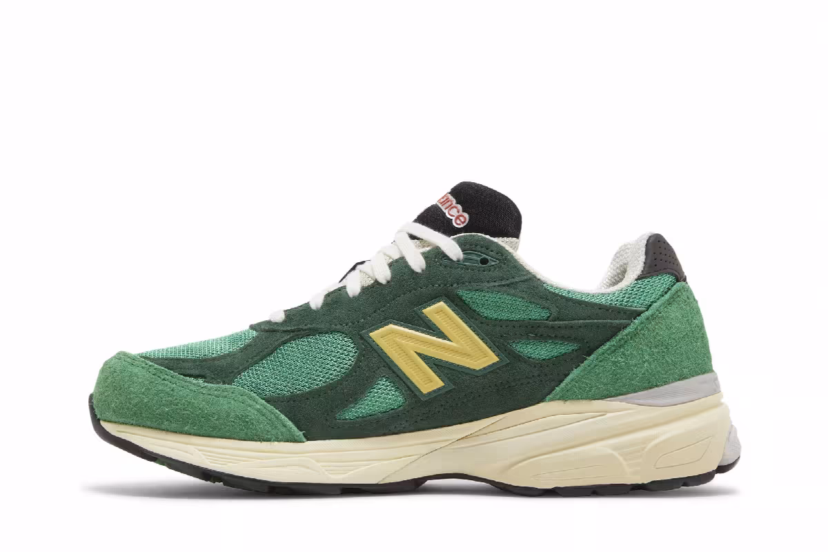 Teddy Santis x New Balance 990v3 Made in USA Green Gold, view 4