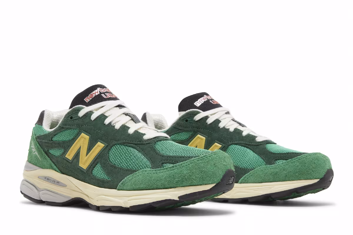 Teddy Santis x New Balance 990v3 Made in USA Green Gold, view 9