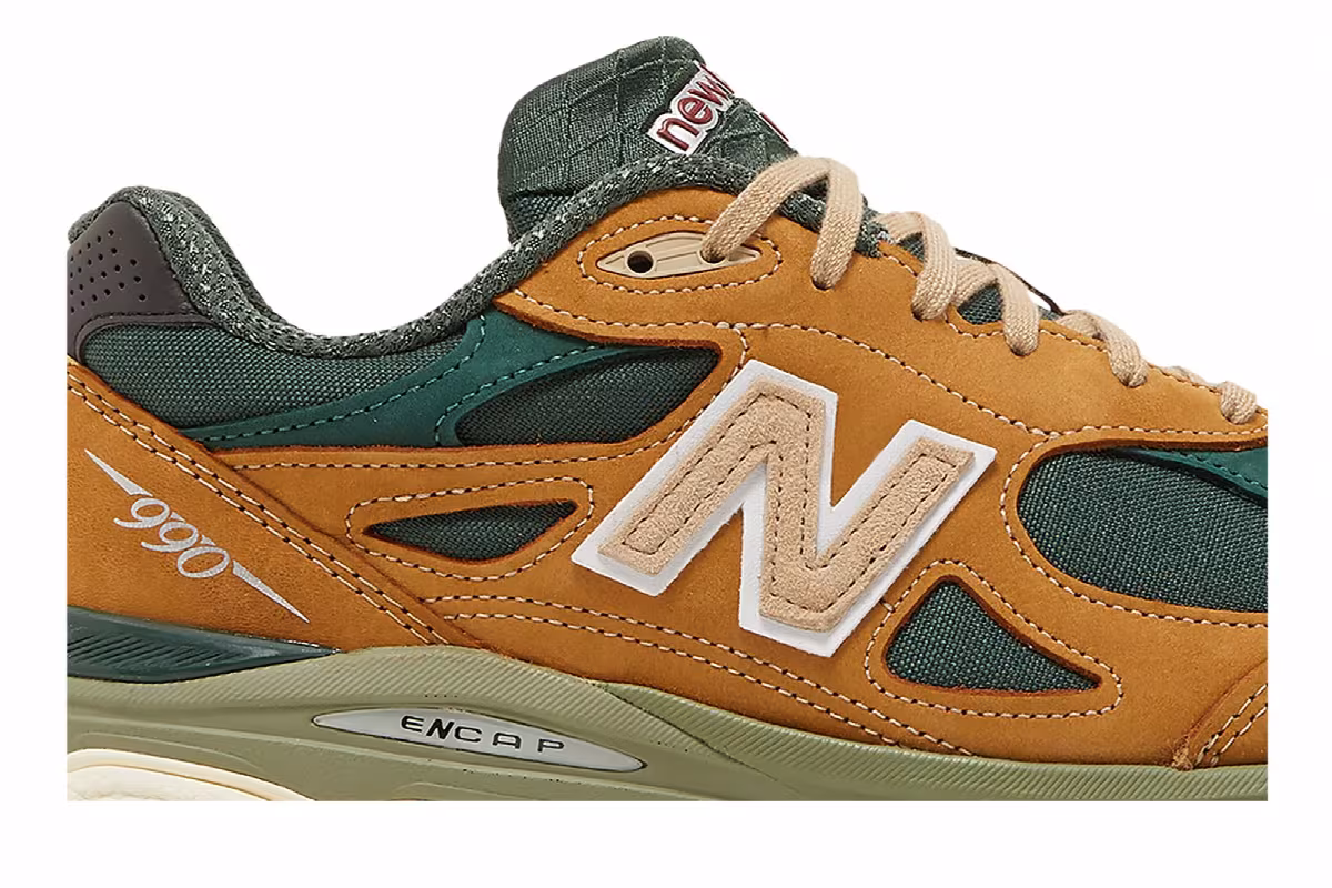 Teddy Santis x New Balance 990v3 Made in USA Tan Green, view 3