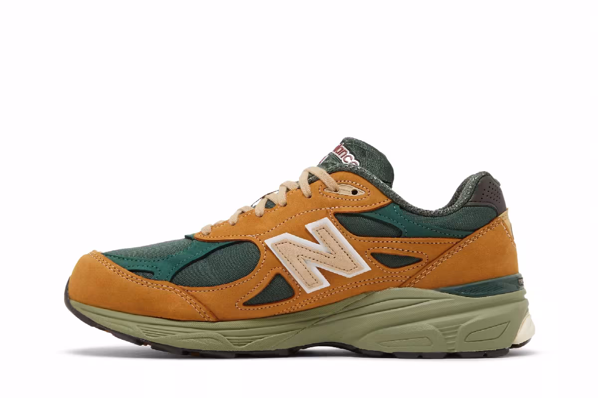 Teddy Santis x New Balance 990v3 Made in USA Tan Green, view 4