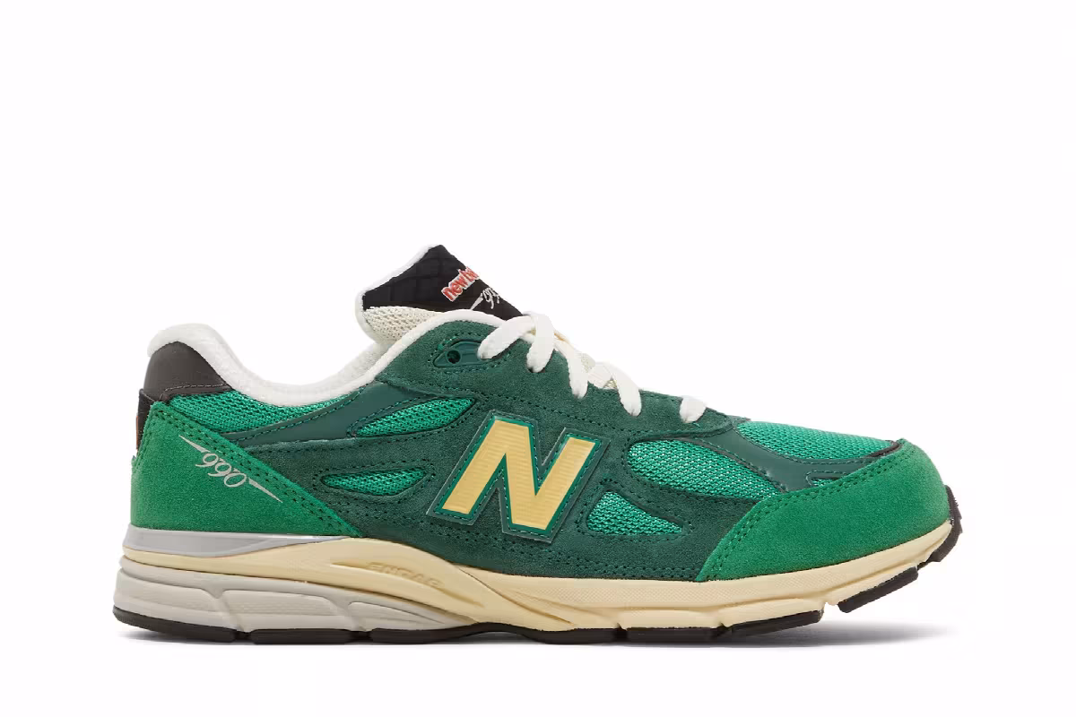Teddy Santis x New Balance 990v3 Big Kid Green Gold, view 2