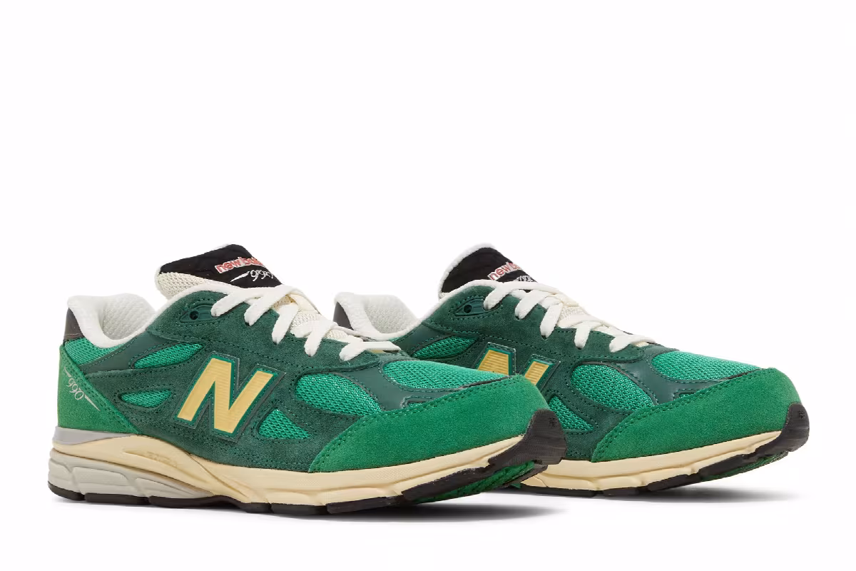 Teddy Santis x New Balance 990v3 Big Kid Green Gold, view 9