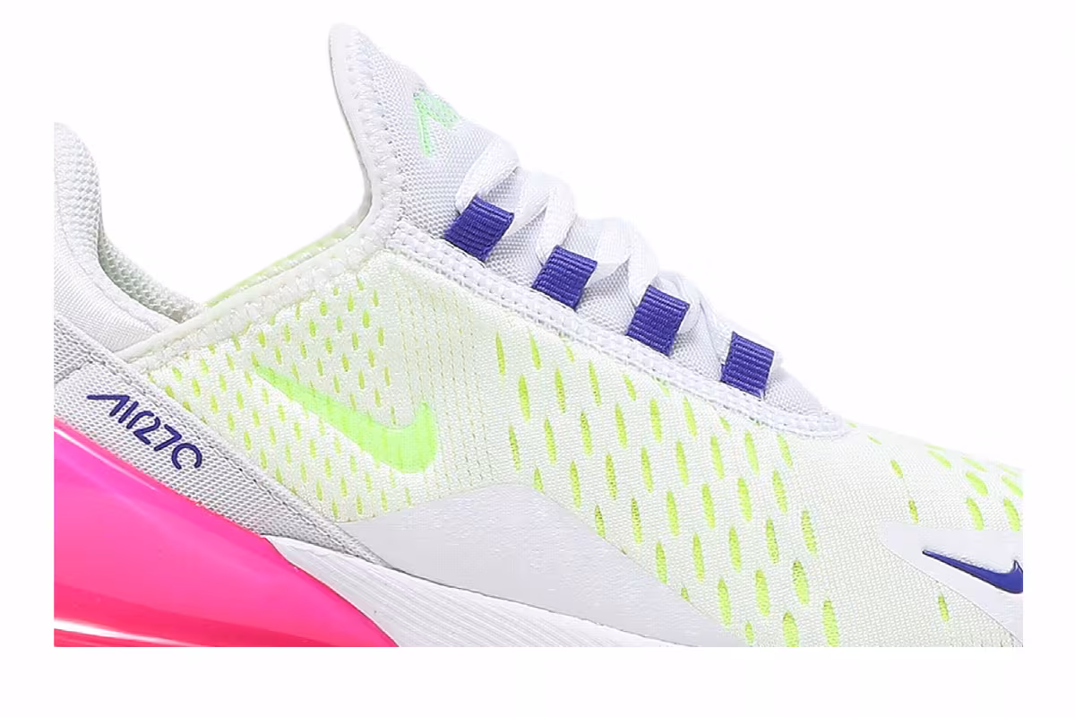 Nike Women's Air Max 270 White Pink Blast Volt, view 3