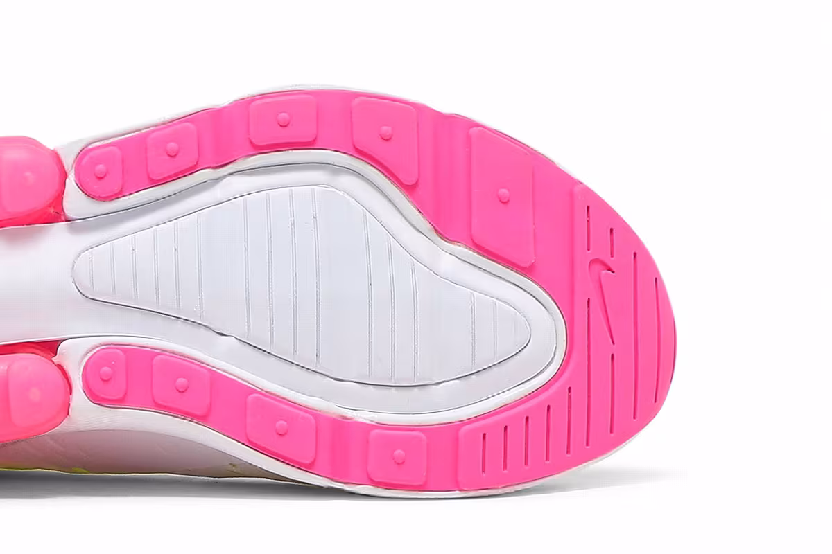 Nike Women's Air Max 270 White Pink Blast Volt, view 6