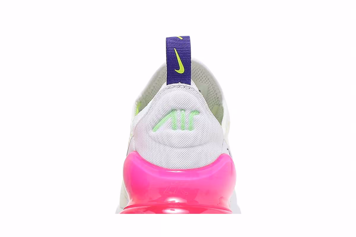 Nike Women's Air Max 270 White Pink Blast Volt, view 8