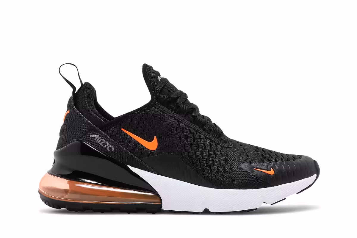 Nike Air Max 270 GS Black Total Orange, view 2