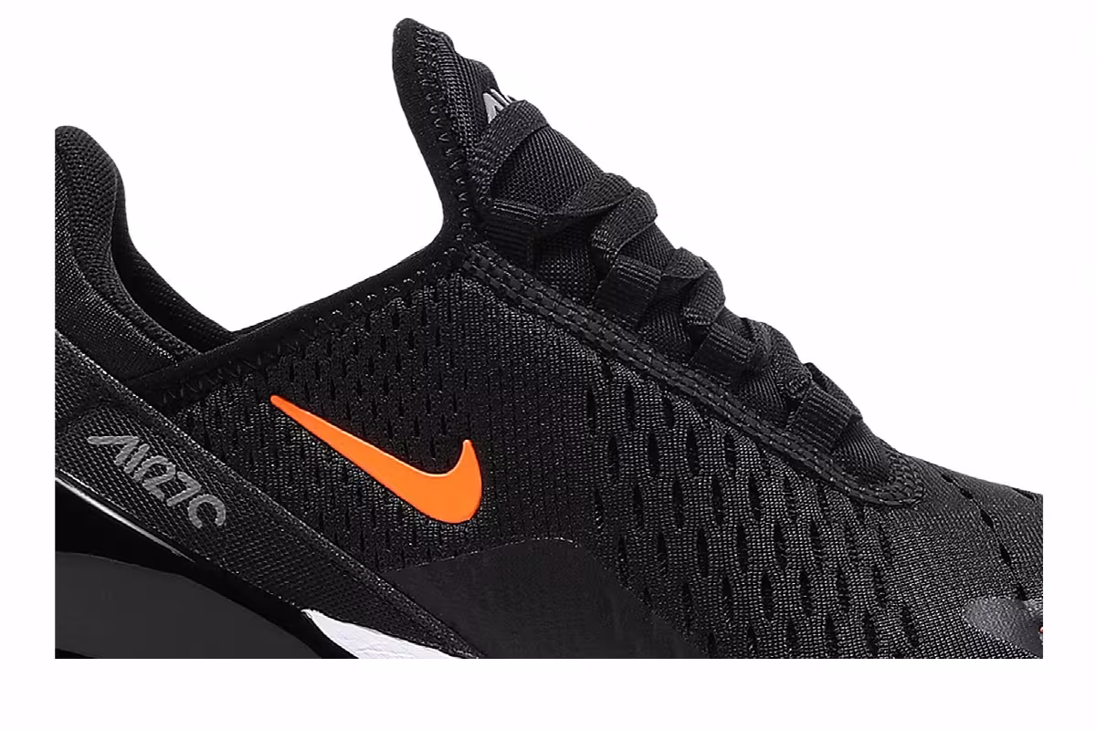 Nike Air Max 270 GS Black Total Orange, view 3