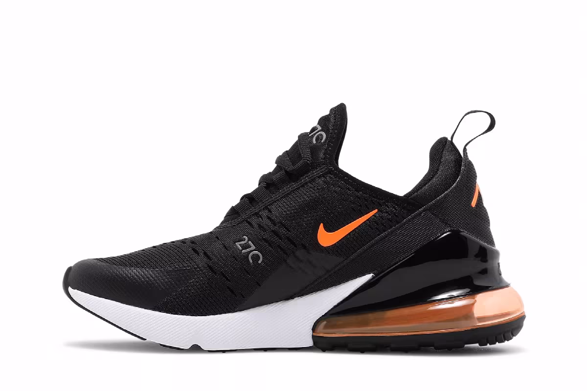 Nike Air Max 270 GS Black Total Orange, view 4