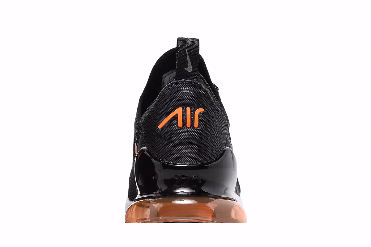 Nike Air Max 270 GS Black Total Orange, view 8