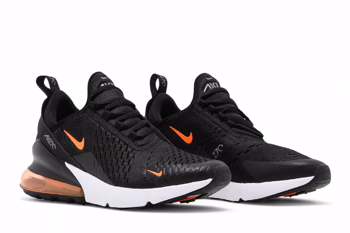 Nike Air Max 270 GS Black Total Orange, view 9