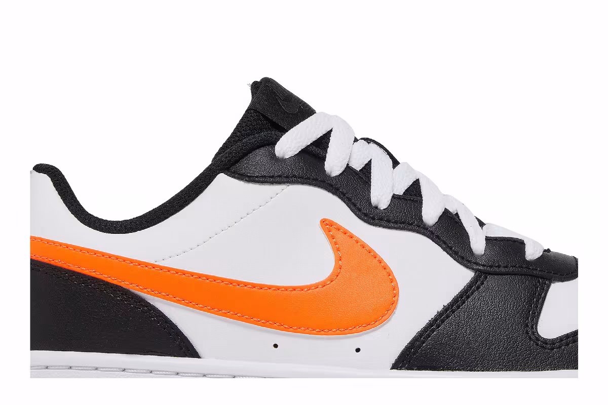 Nike Court Borough Low 2 GS White Black Orange, view 3
