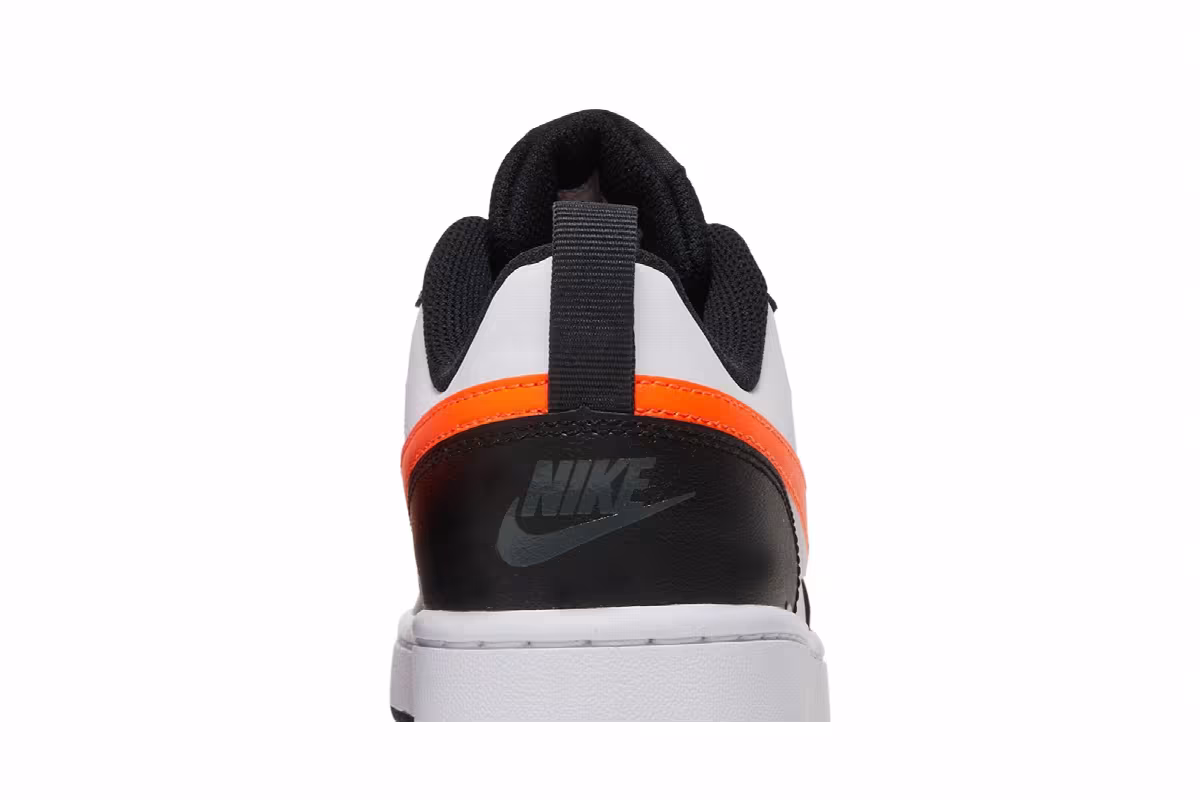 Nike Court Borough Low 2 GS White Black Orange, view 8