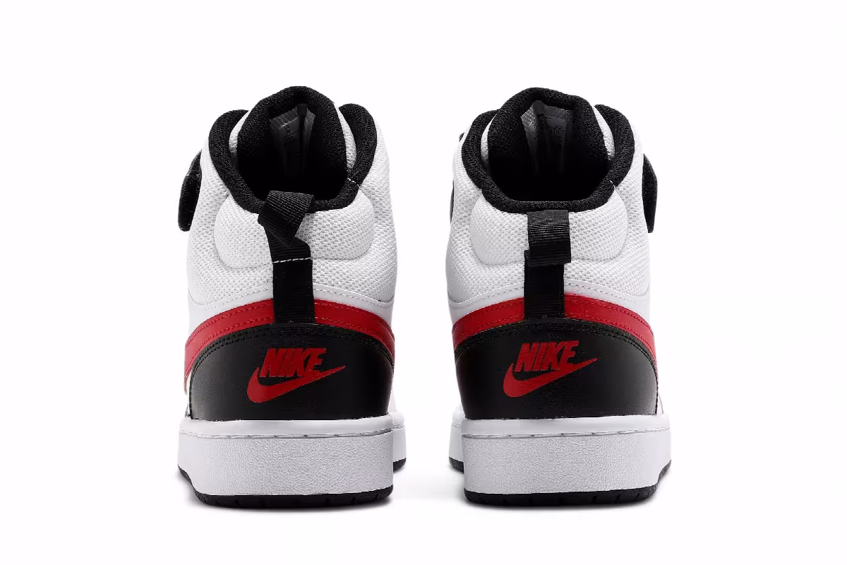 Nike Court Borough Mid 2 GS White University Red, view 7