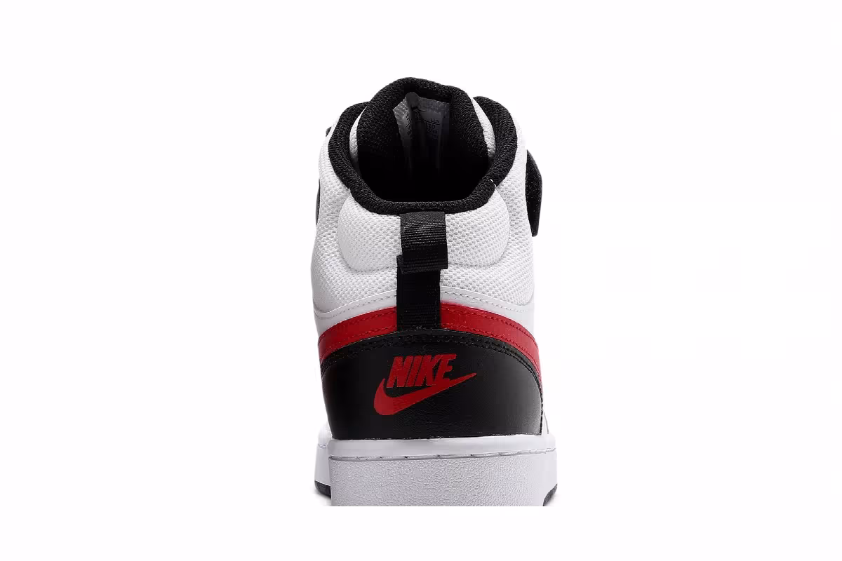 Nike Court Borough Mid 2 GS White University Red, view 8