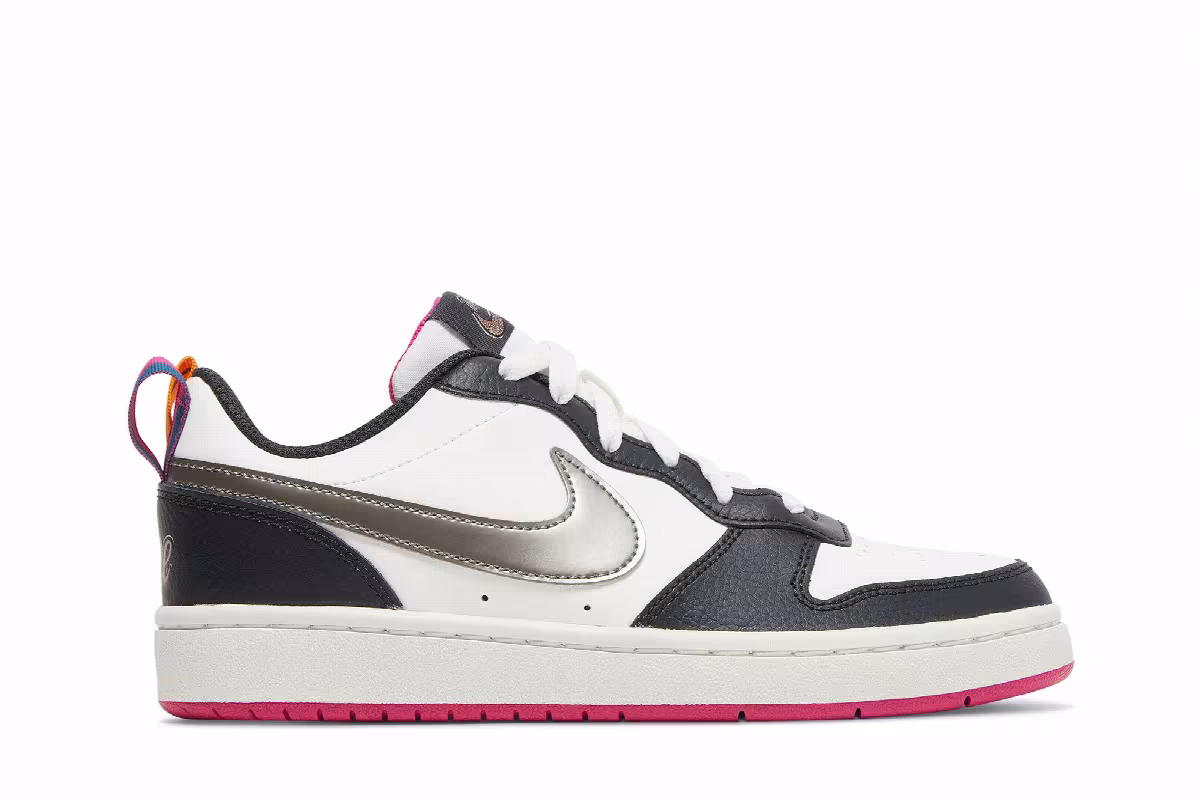 Nike Court Borough Low 2 SE GS Summit White Pink Prime, view 2